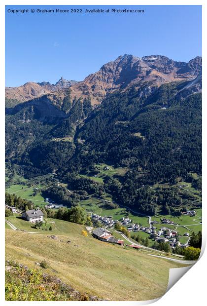 Above Poschiavo Print by Graham Moore