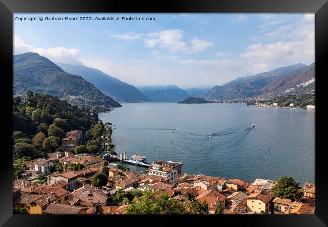 Above Bellagio Lake Como Framed Print by Graham Moore