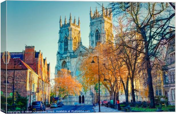 York Minster in Autumn  Canvas Print by Alison Chambers