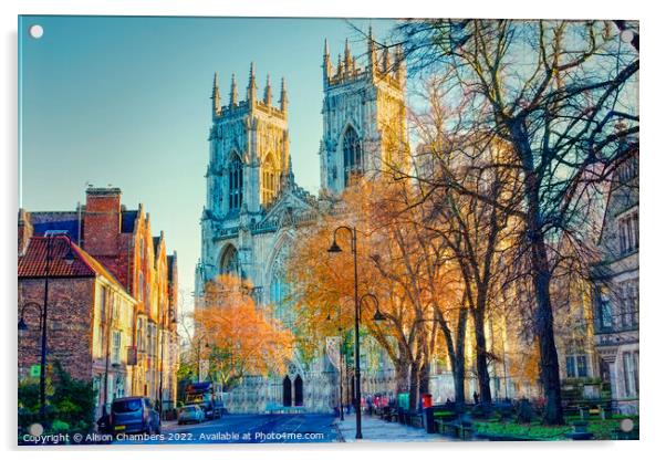 York Minster in Autumn  Acrylic by Alison Chambers