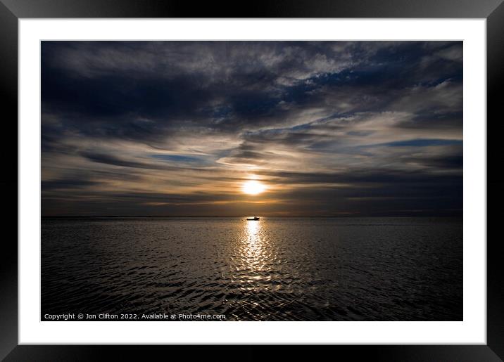 Sunset Across The Wash Framed Mounted Print by Jon Clifton