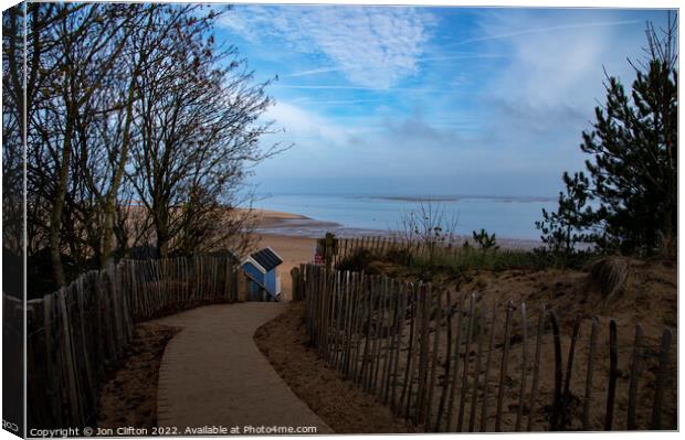 Walkway One - Wells next the Sea Canvas Print by Jon Clifton
