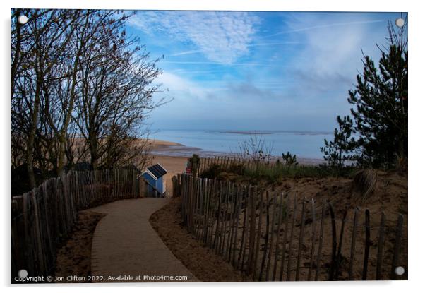 Walkway One - Wells next the Sea Acrylic by Jon Clifton