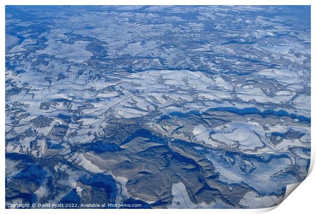 Aerial Snow Vista Europe Print by David Pyatt