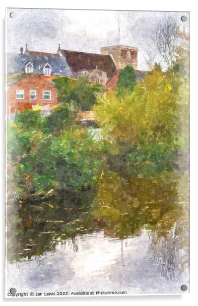 Kintbury From the Canal a Digital Painting Acrylic by Ian Lewis