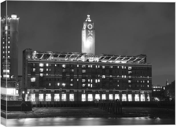 Night Oxo Tower skyline Canvas Print by David French