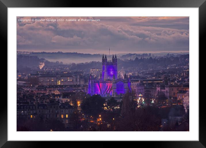 A cold December night in Bath Framed Mounted Print by Duncan Savidge