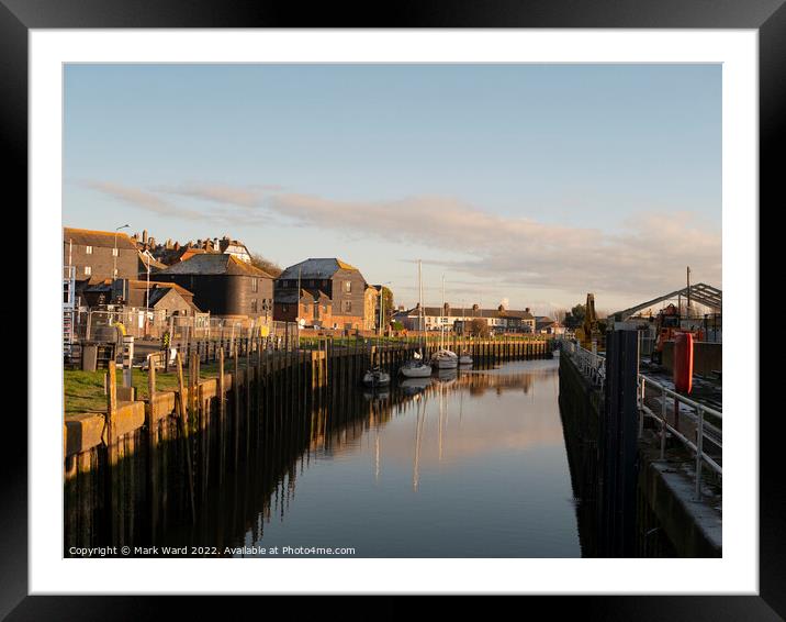 The Waterway of Rye in December. Framed Mounted Print by Mark Ward