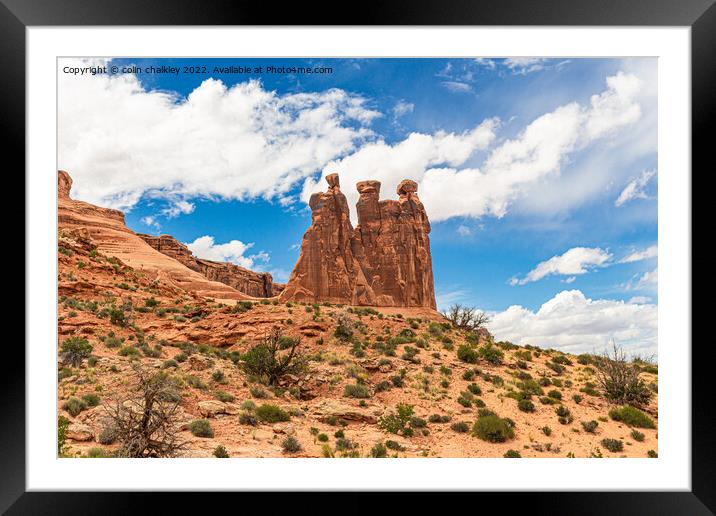 The Chatty Sandstone Sisters Framed Mounted Print by colin chalkley