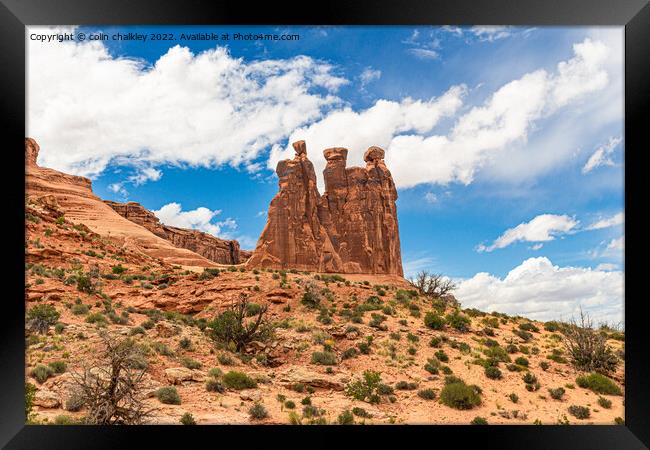 The Chatty Sandstone Sisters Framed Print by colin chalkley