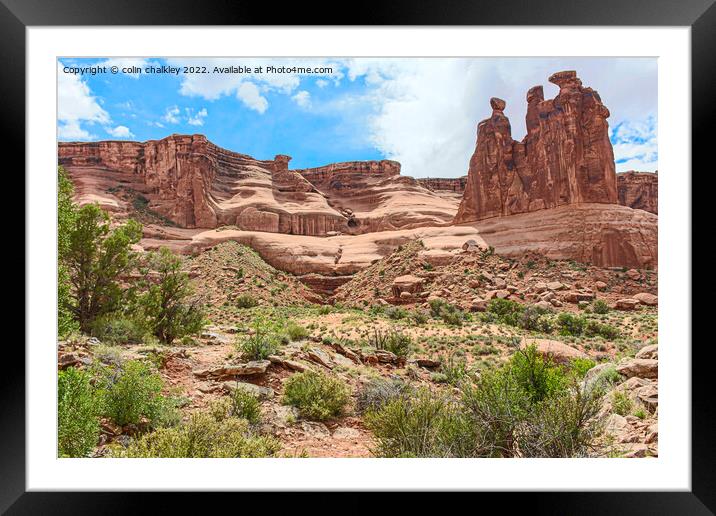 The Three Gossips rock structures - Arches NP Framed Mounted Print by colin chalkley