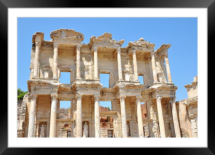 library of Celsus Framed Mounted Print by Nelly Gogus