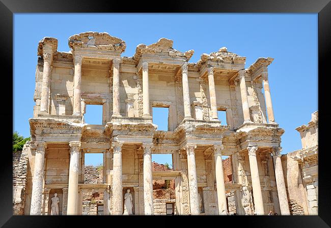 library of Celsus Framed Print by Nelly Gogus