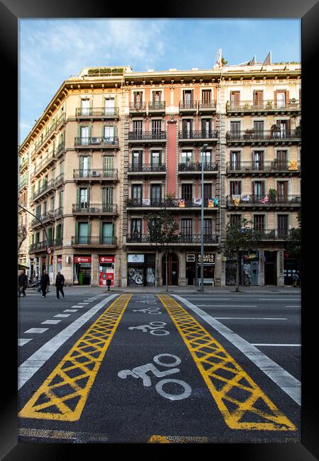 Barcelona Street Crossing  Framed Print by Glen Allen