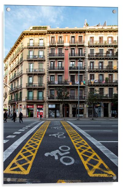Barcelona Street Crossing  Acrylic by Glen Allen