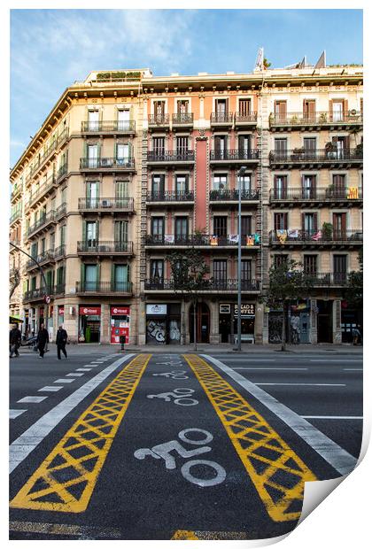 Barcelona Street Crossing  Print by Glen Allen