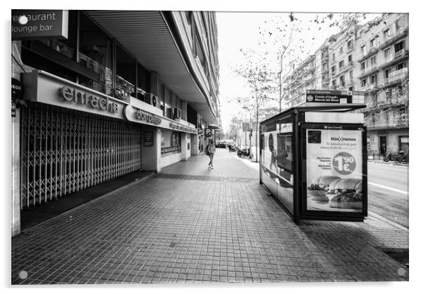 Barcelona Street - Mono Acrylic by Glen Allen