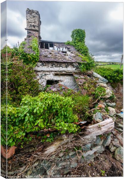 Ruins of a cottage, Canvas Print by Kevin Hellon
