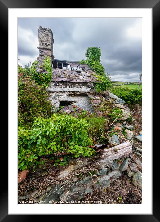 Ruins of a cottage, Framed Mounted Print by Kevin Hellon