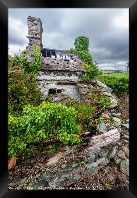 Ruins of a cottage, Framed Print by Kevin Hellon