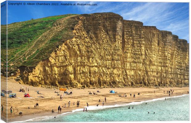 West Bay Dorset Canvas Print by Alison Chambers