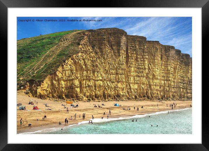 West Bay Dorset Framed Mounted Print by Alison Chambers
