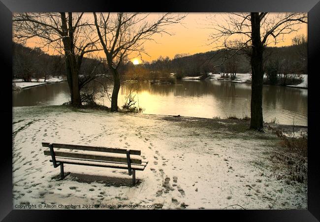 Winter in Dearne Valley Park Framed Print by Alison Chambers