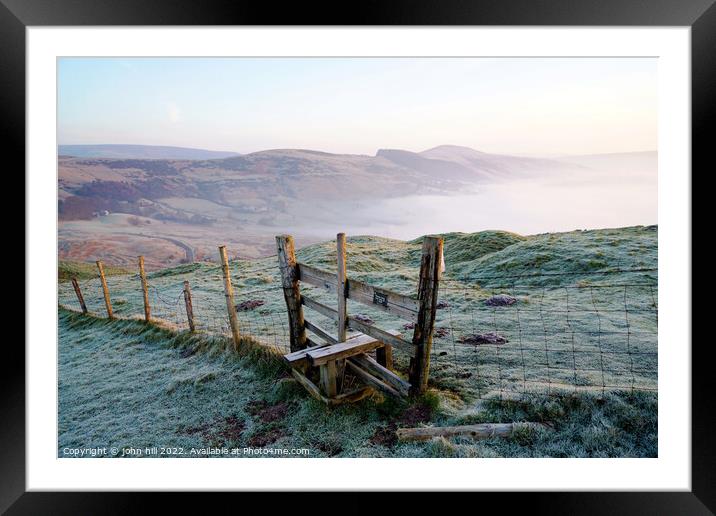 Mist in the valley at Winnats pass, Derbyshire Framed Mounted Print by john hill