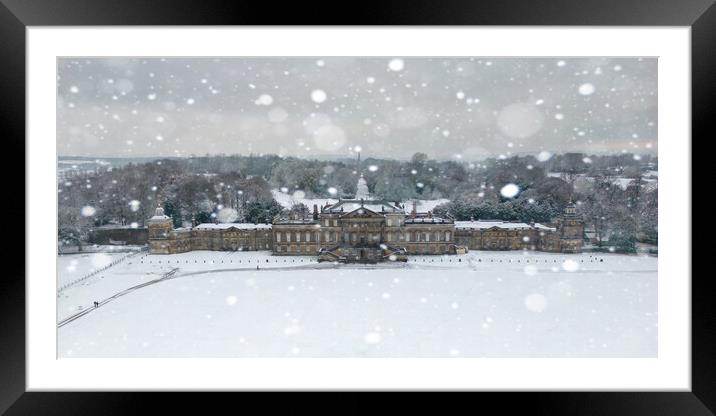 Wentworth Woodhouse A Christmas Scene Framed Mounted Print by Apollo Aerial Photography
