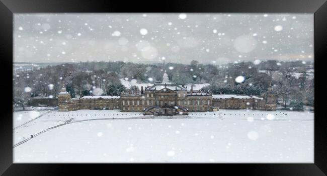 Wentworth Woodhouse A Christmas Scene Framed Print by Apollo Aerial Photography