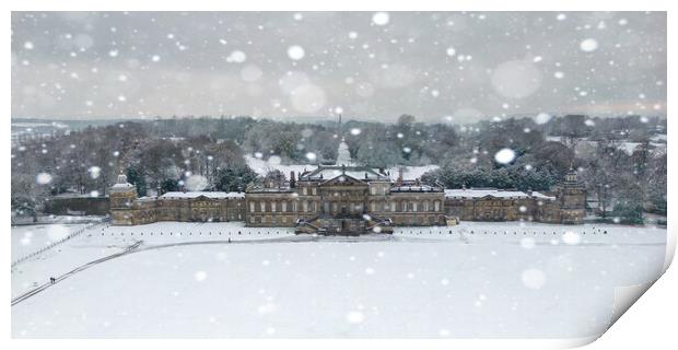 Wentworth Woodhouse A Christmas Scene Print by Apollo Aerial Photography