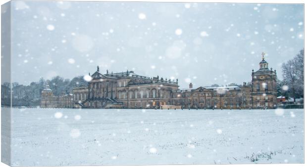 Wentworth Woodhouse Rotherham Snowy Morning Canvas Print by Apollo Aerial Photography