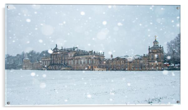 Wentworth Woodhouse Rotherham Snowy Morning Acrylic by Apollo Aerial Photography