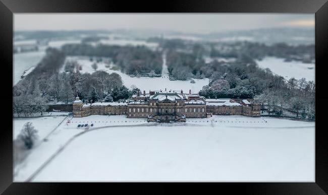 Wentworth Woodhouse Snow Framed Print by Apollo Aerial Photography