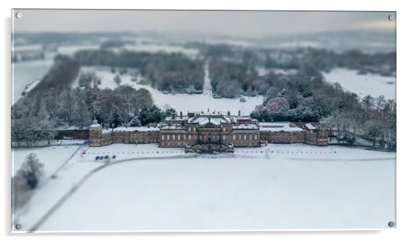 Wentworth Woodhouse Snow Acrylic by Apollo Aerial Photography