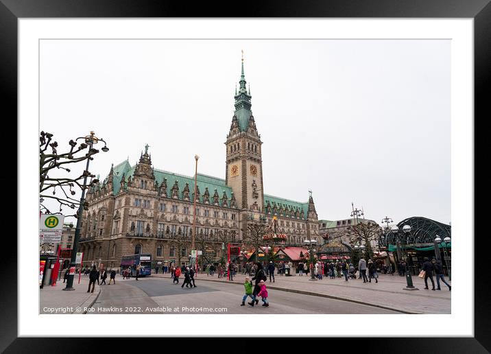 Hamburg Rathaus Framed Mounted Print by Rob Hawkins