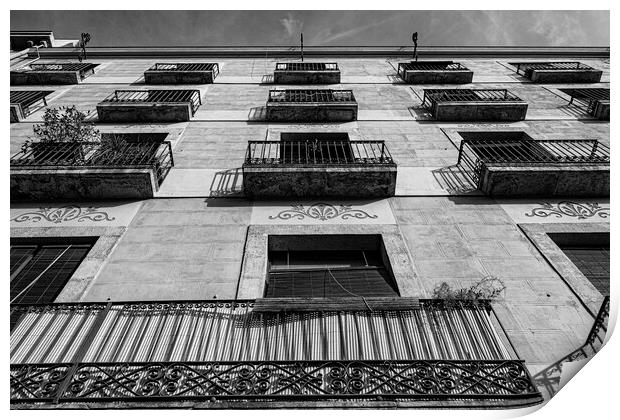 Barcelona Apartments - Mono Print by Glen Allen