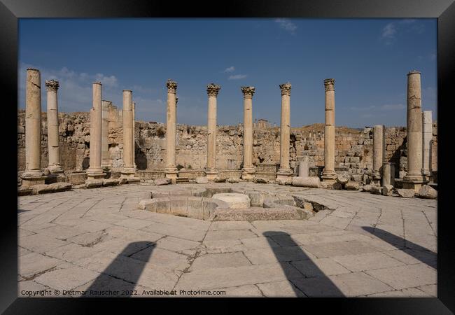 Agora of Gerasa with Columns in Jerash, Jordan Framed Print by Dietmar Rauscher