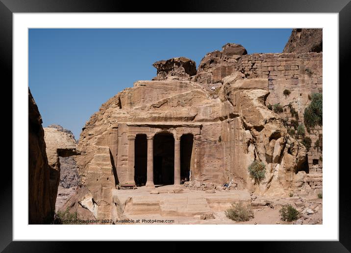 Garden Tomb in Petra, Jordan Framed Mounted Print by Dietmar Rauscher