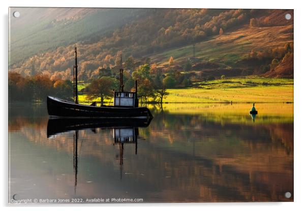 Loch Lochy Reflections The Great Glen Scotland. Acrylic by Barbara Jones