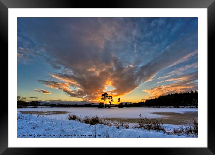Loch Dubh Sunset Framed Mounted Print by Alan Simpson
