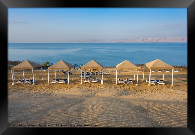 Beach on the Dead Sea in Jordan Framed Print by Dietmar Rauscher
