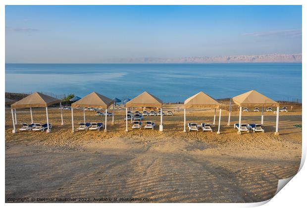 Beach on the Dead Sea in Jordan Print by Dietmar Rauscher