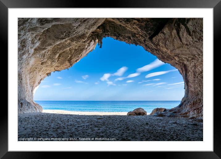 Cala Luna Sea Cave Framed Mounted Print by DiFigiano Photography