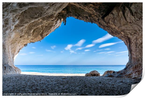 Cala Luna Sea Cave Print by DiFigiano Photography