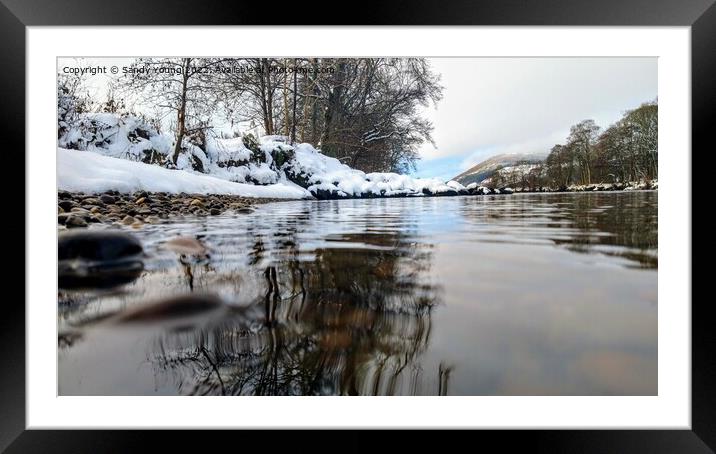 Serenity on the Snowy Tay Framed Mounted Print by Sandy Young