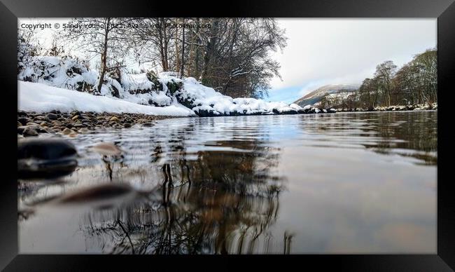 Serenity on the Snowy Tay Framed Print by Sandy Young
