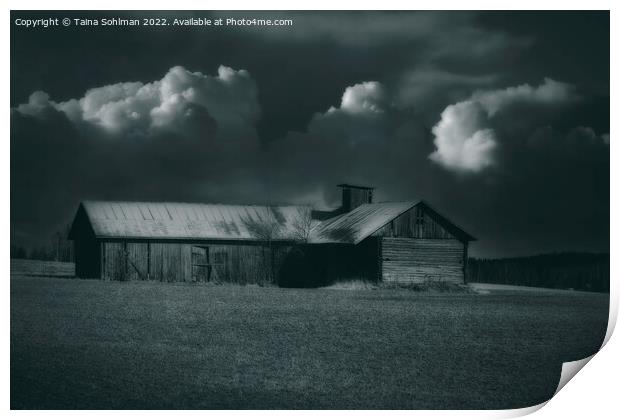 Country Barn Under Dramatic Sky  Print by Taina Sohlman