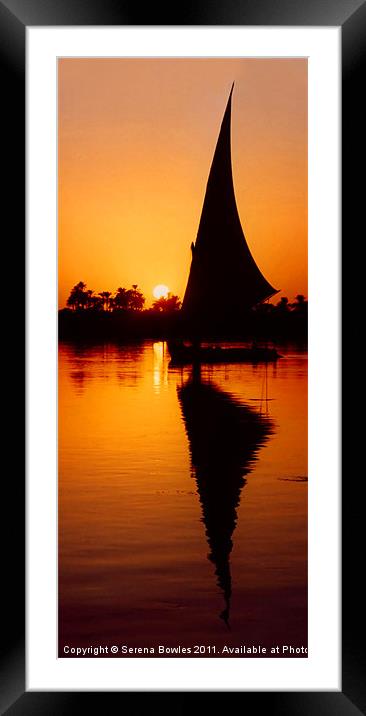 Sunset Felucca on the Nile Framed Mounted Print by Serena Bowles