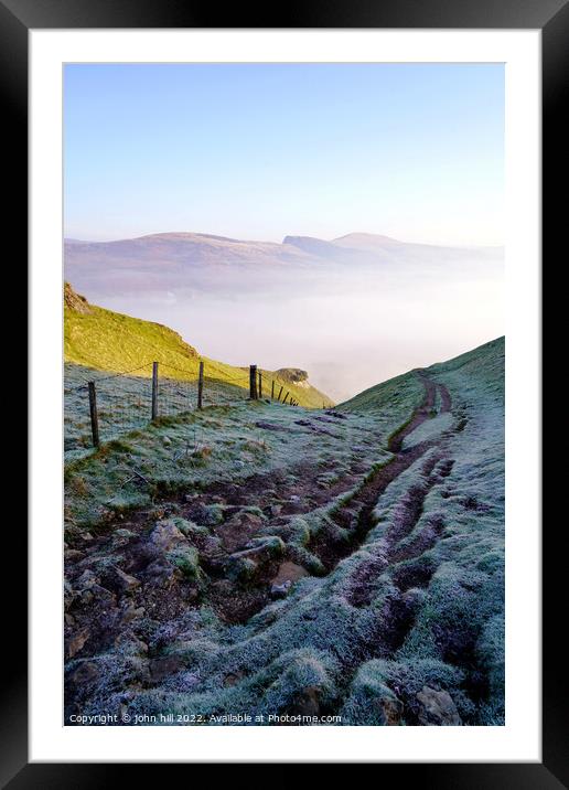 Looking down to a misty Winnats pass, Derbyshire. Framed Mounted Print by john hill